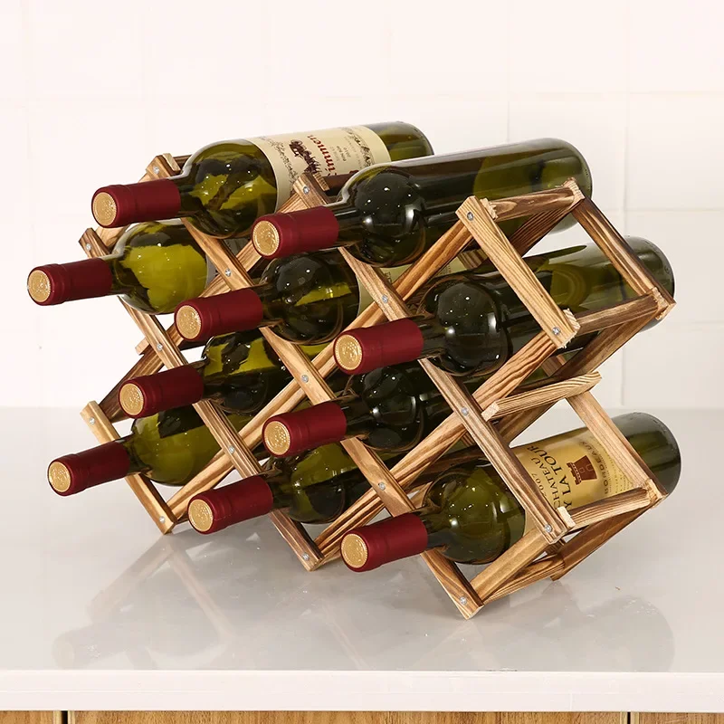 Estantes de vino de madera ple - Home Bar Setup reseña y precio