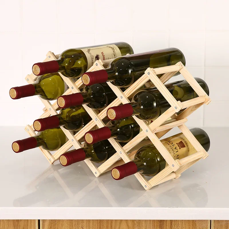 Estantes de vino de madera ple - Home Bar Setup reseña y precio